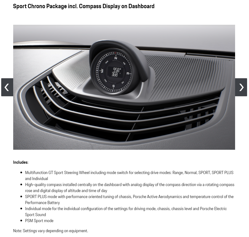 Porsche Taycan Sport chrono clock 1630961131571