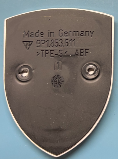 Porsche Taycan Need monochrome replacement hood emblem 1693088177489