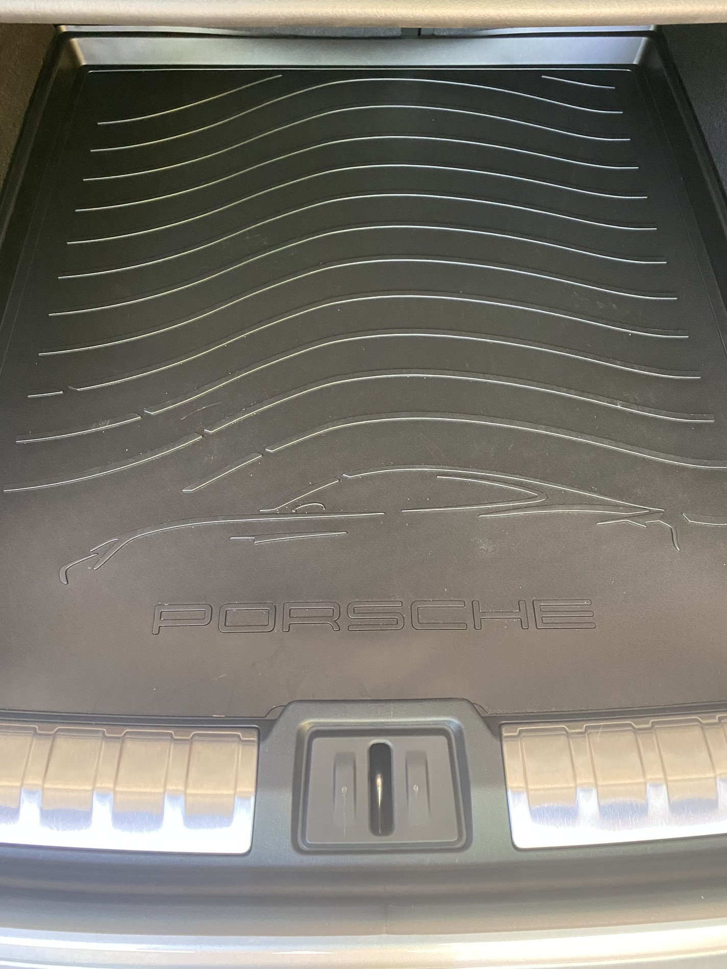 Porsche Taycan Installed clear side markers, trunk liner, WeatherTech mats and phone holder 28C00159-6D99-45B3-8118-94620808CA92