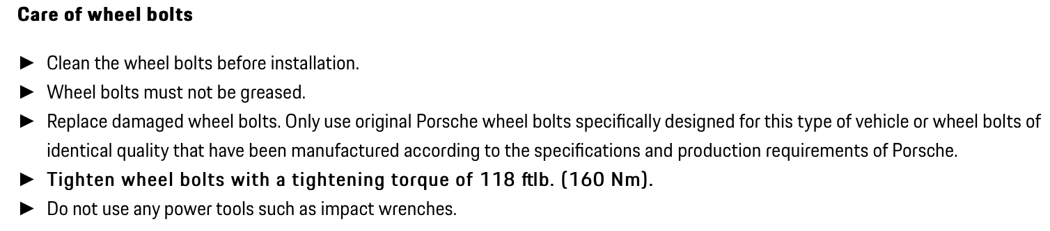 Porsche Taycan Taycan Wheel Torque / Lug Nut Torque B0DA4825-9DE1-429A-BAF3-A2D99EC8628A