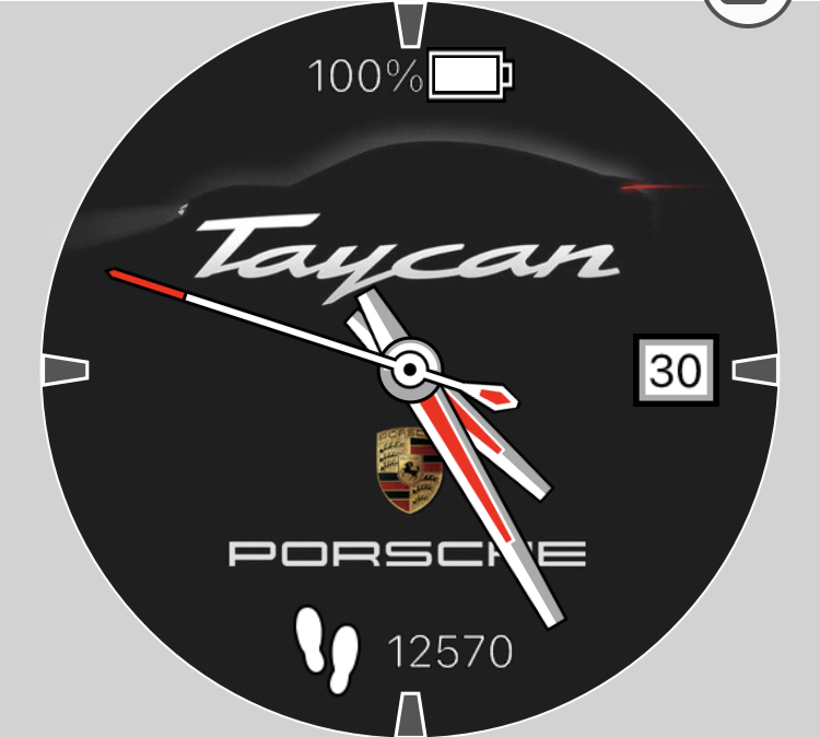 Porsche Taycan Can't afford a Porsche watch so created this Garmin Watch Face E642EF29-389B-41DC-97CD-BC358C855ABE_1_201_a