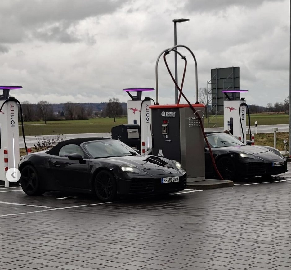 Porsche Taycan Photo: charging next to Boxster EV prototype IMG_0553
