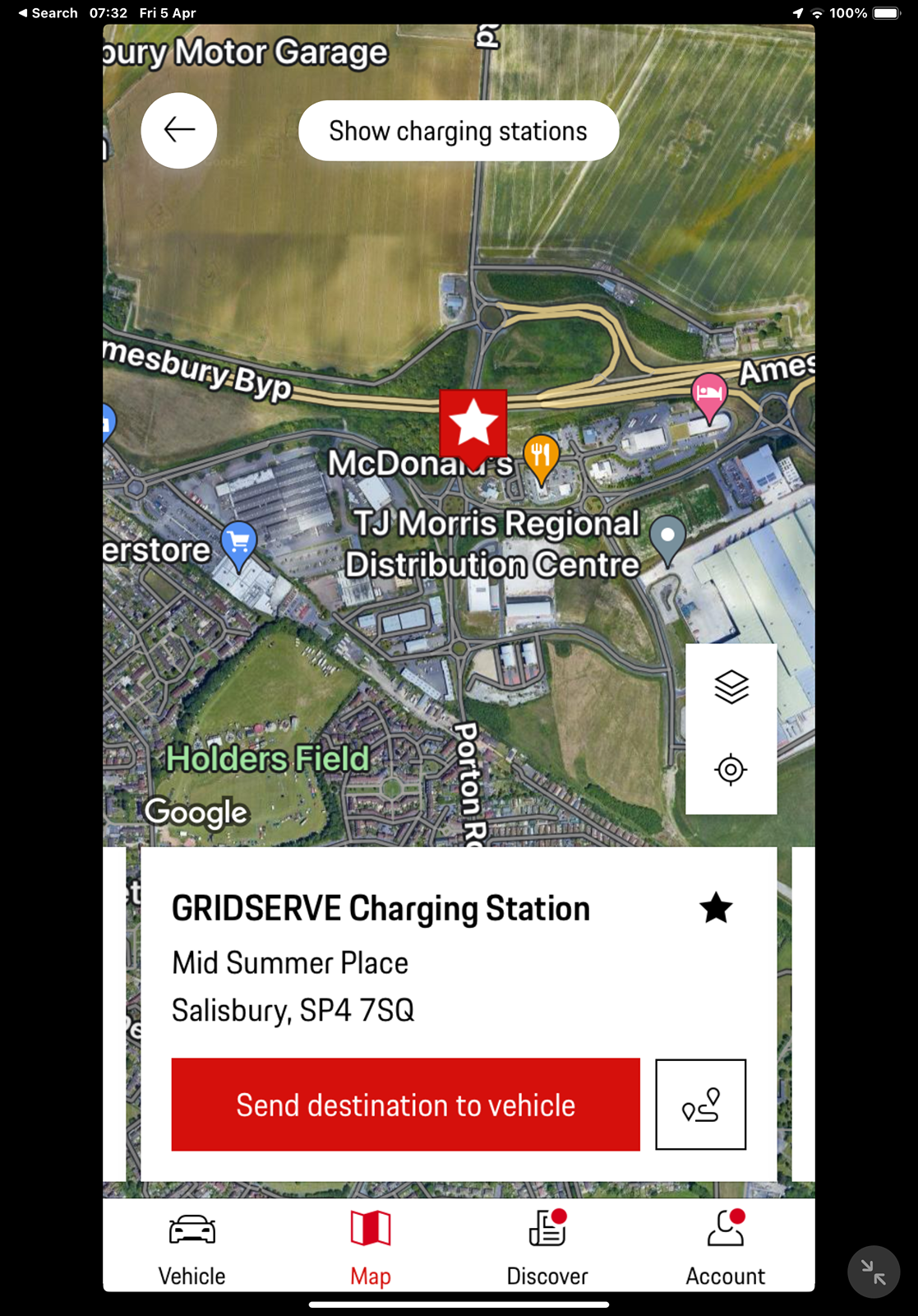 Porsche Taycan App route planner - charge stations not showing IMG_2693