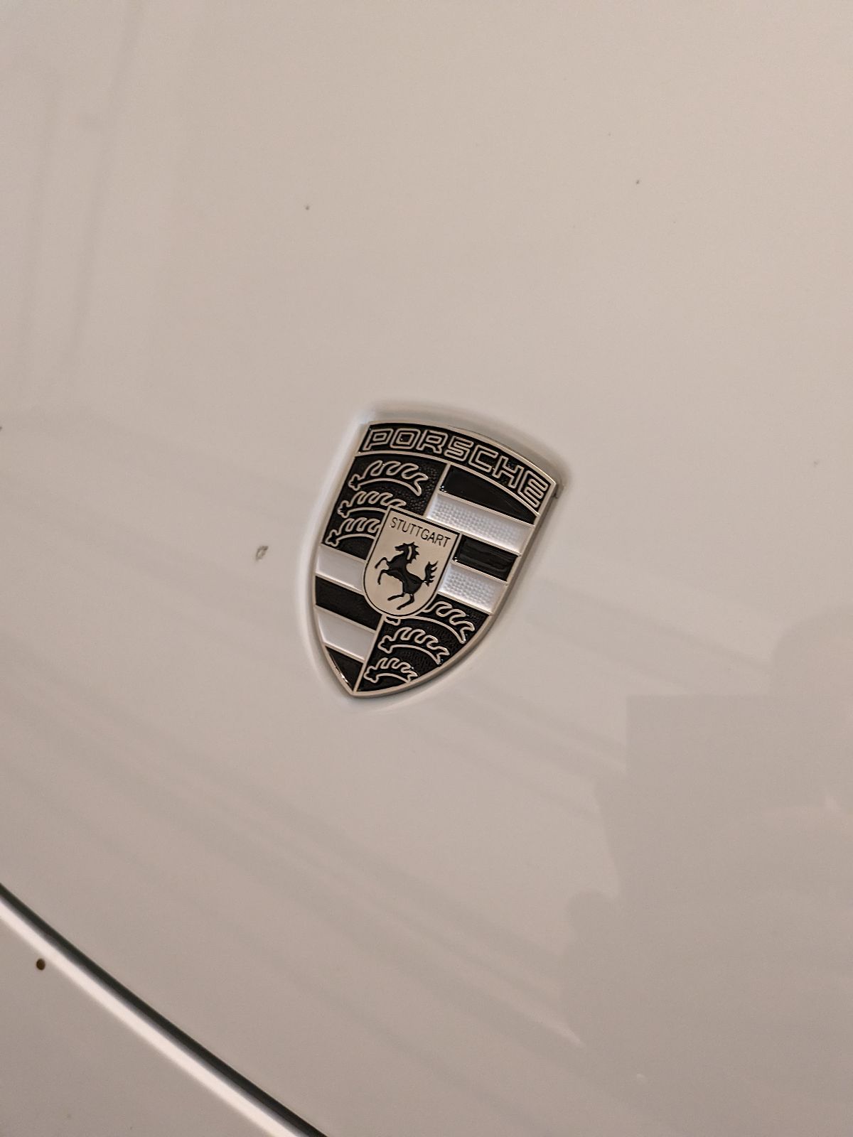 Porsche Taycan Need monochrome replacement hood emblem PXL_20230815_204841823