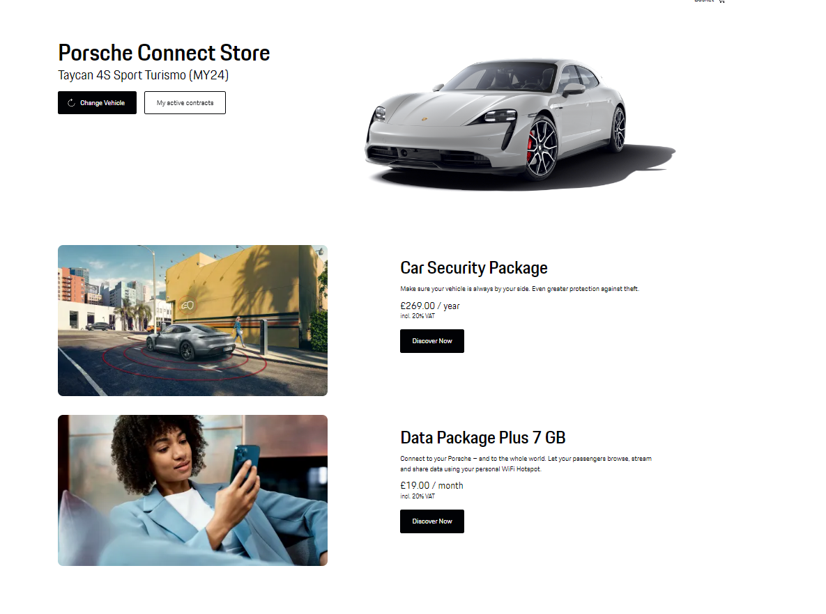Porsche Taycan Purchasing and adding features via.. Function On Demand S