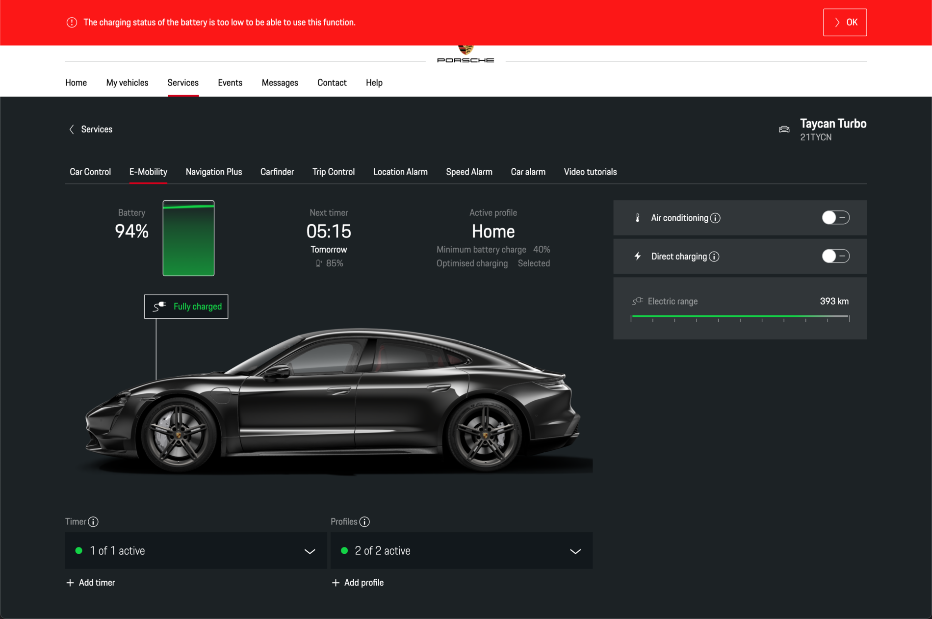 Porsche Taycan Taycan charges to 100% despite profile Screen Shot 2021-04-06 at 8.07.47 am