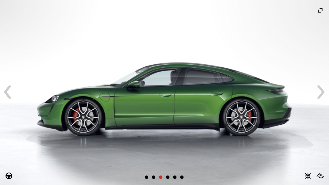 Porsche Taycan Mamba green 4S with red calipers Screenshot 2022-02-12 at 11.51.04