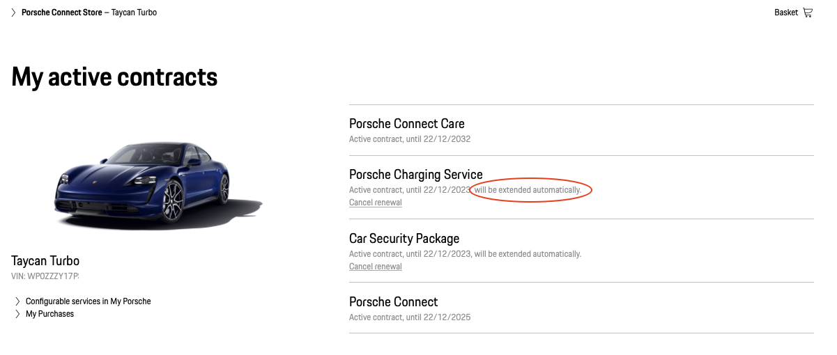 Porsche Taycan Porsche charging service Screenshot 2022-12-27 at 11.17.32