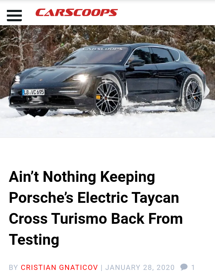 Porsche Taycan Taycan Cross Turismo and Sport Turismo Spied Screenshot_20200128-182128