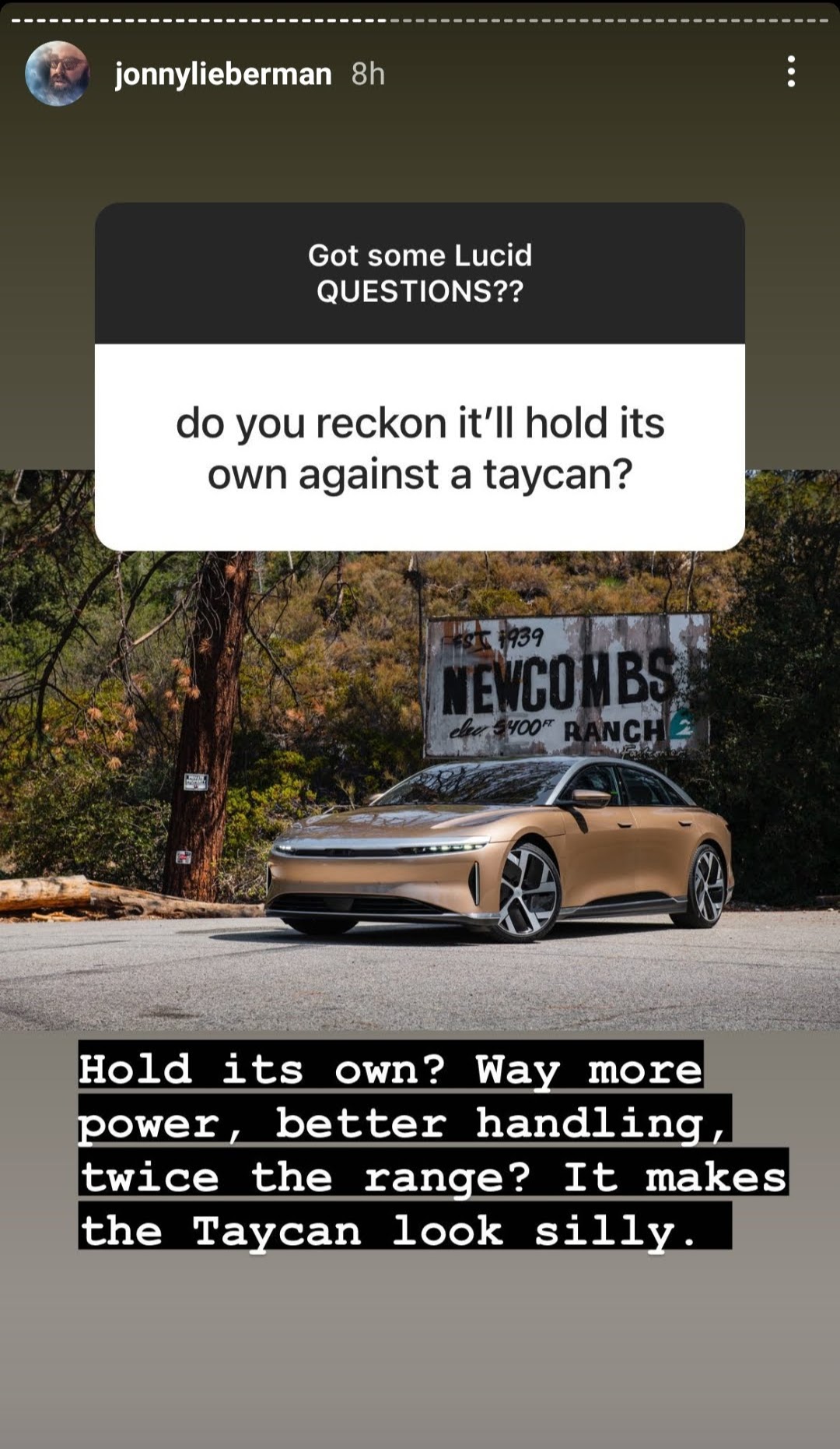 Porsche Taycan MT review of Lucid. Better than Taycan? Screenshot_20210825-173656_Instagram